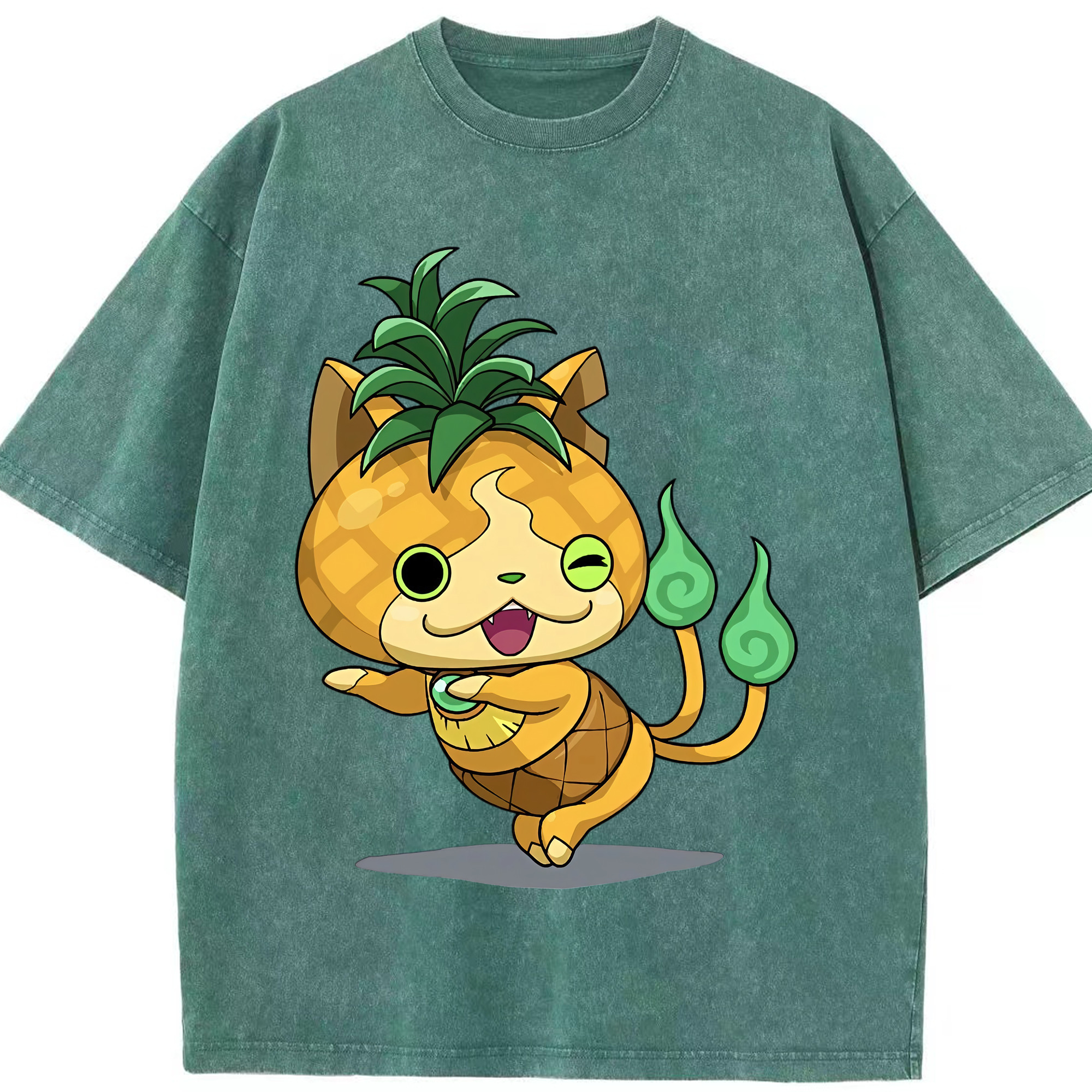 （画像用） 妖怪ウォッチ Yo-kai Watch 綿100% ヴィンテージ風 半袖Tシャツ（フロントプリント）